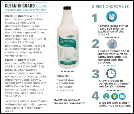 CLEAN N’ GUARD CLEANER-DISINFECTANT