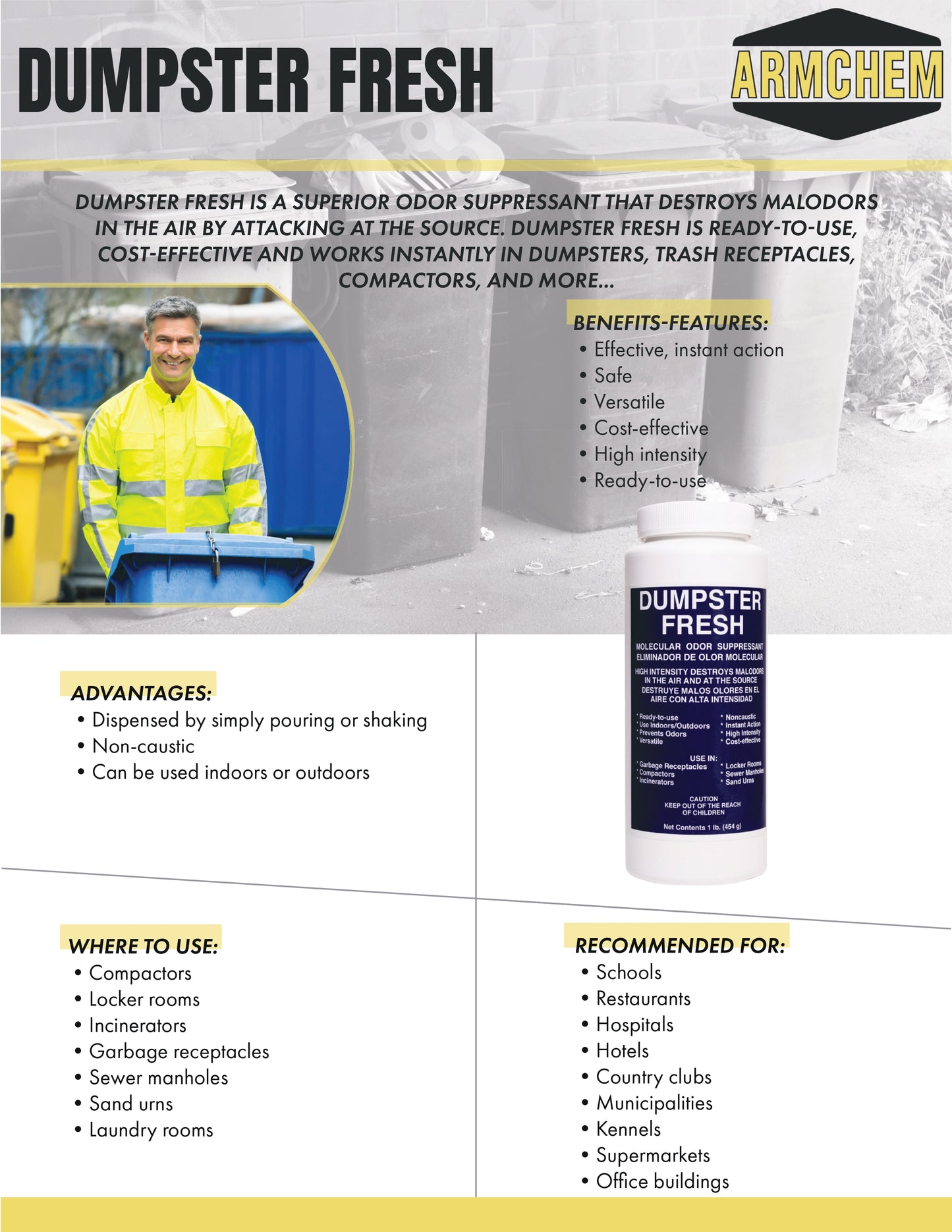 Dumpster Fresh Odor Vanish Granules