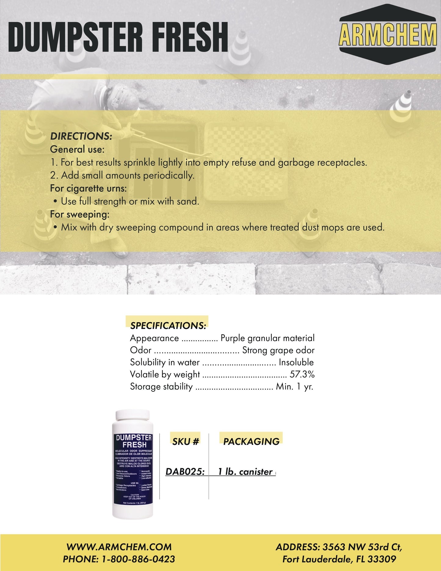 Dumpster Fresh Odor Vanish Granules
