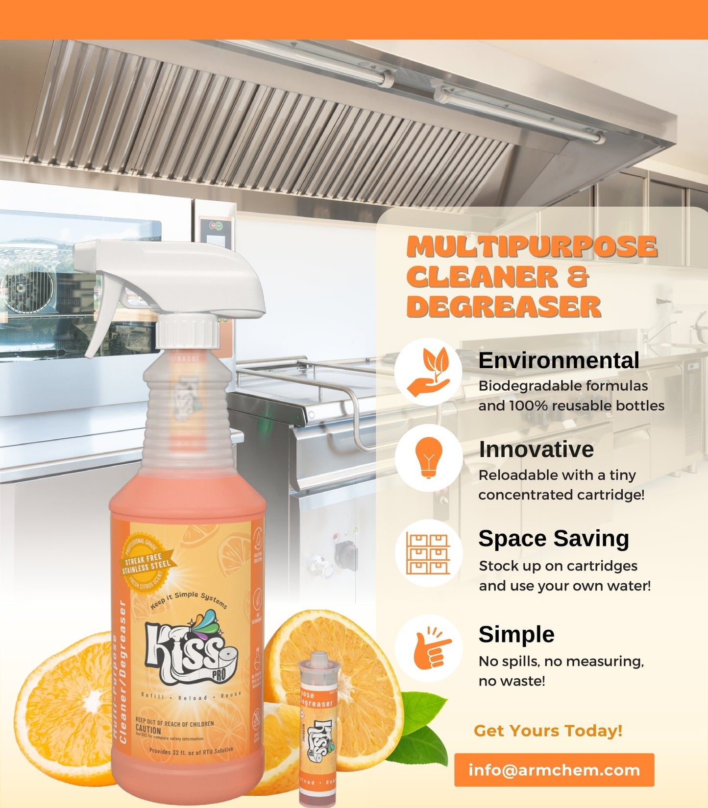 KISS Pro Multi-Purpose Cleaner & Degreaser 10ml Cartridges (2 Pack) - 64oz Total