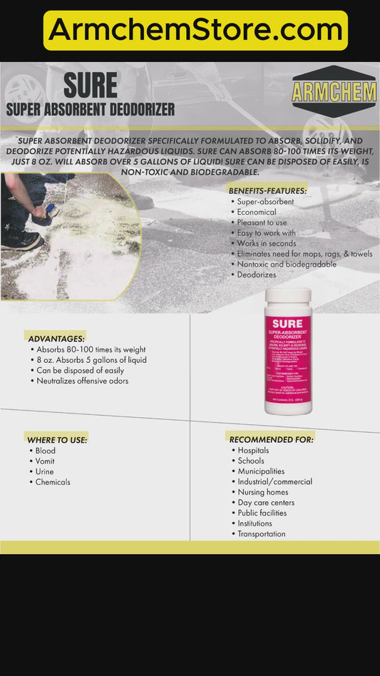 Sure Vomit & Blood Absorbent: Instant Odor Control and Cleanup