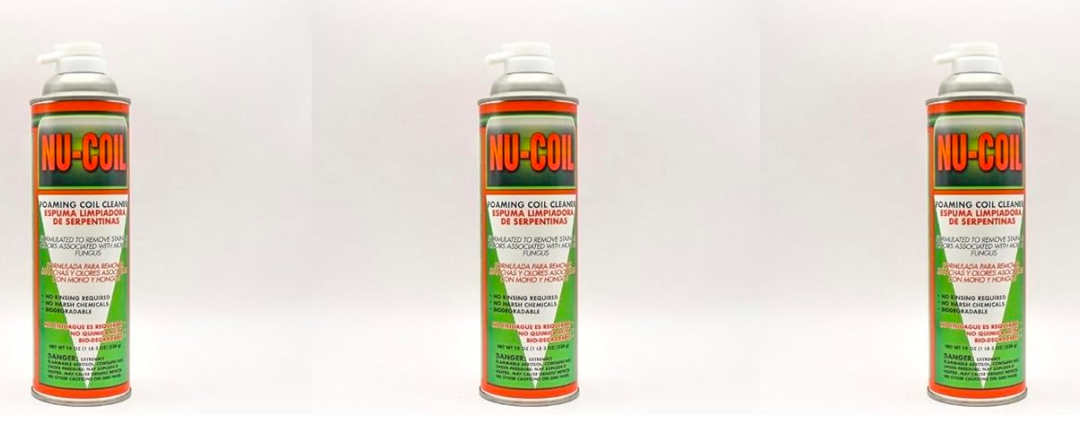 Nu-Coil Foaming Coil Cleaner - Coil Cleaner for Air Conditioning Unit Maintenance and Cleaning - White, Bio-Enzymatic, Non-Flammable, Acid Free (3)