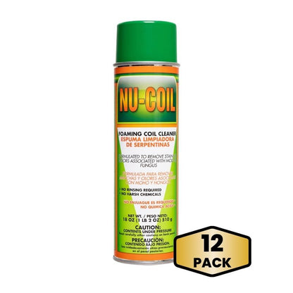 NU-COIL Foaming Coil Cleaner: 19 oz Aerosol Can All-Purpose Coil Cleaner (Case of 12)