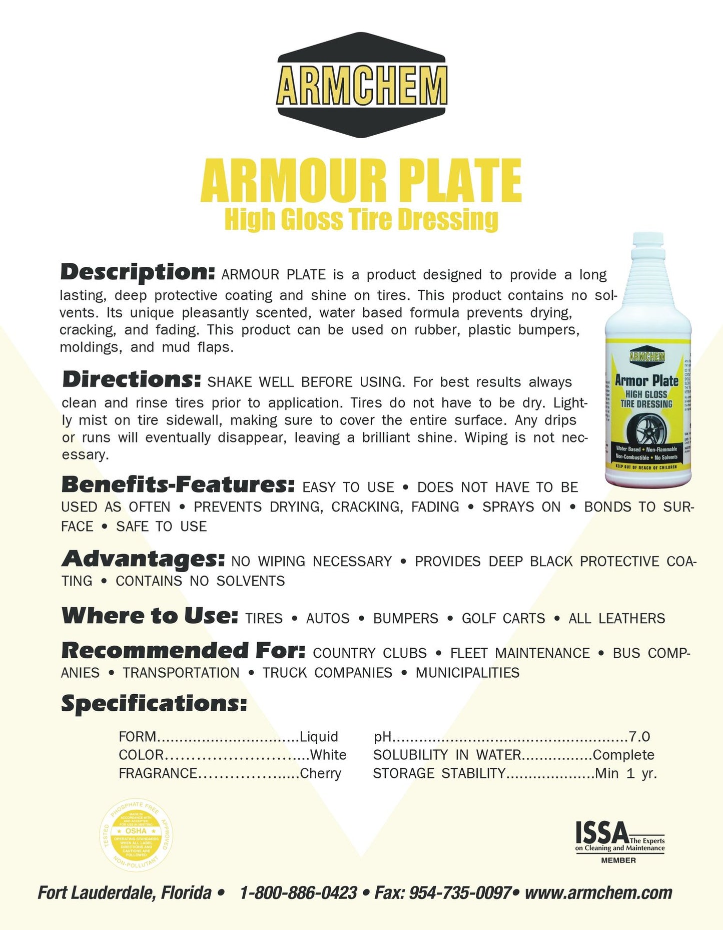 ARMOUR PLATE High Gloss Tire Dressing