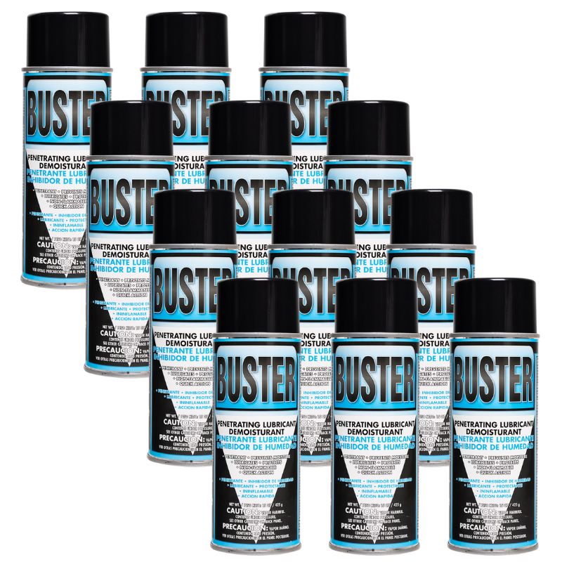 Buster: Industrial-Grade Penetrant, Lubricant, Demoisturant, and Protectant (Case of 12)