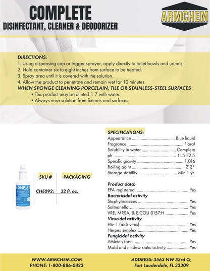 Complete Disinfectant, Cleaner & DeodorizerTech_Sheet_page-0002