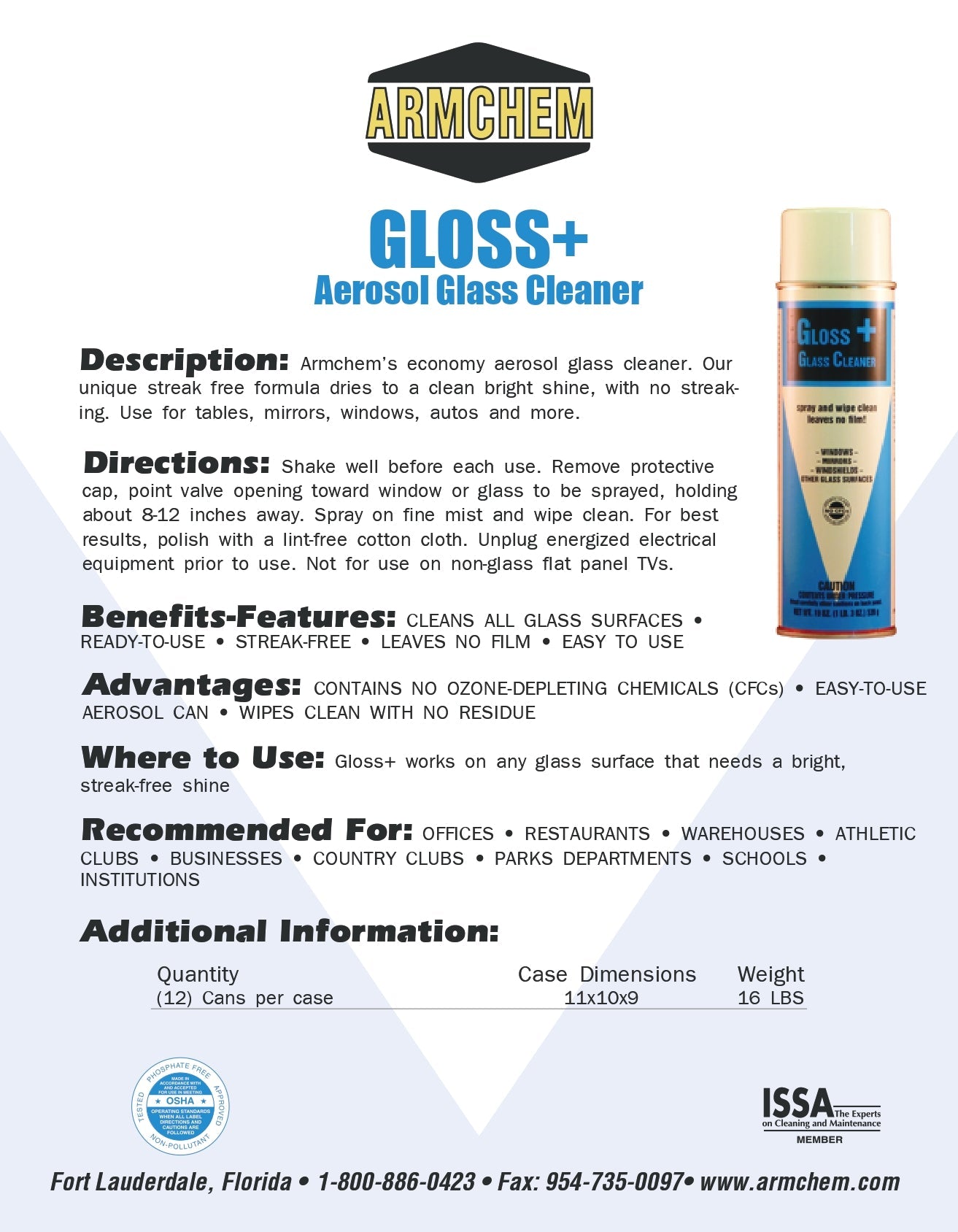 GLOSS+ Aerosol Glass Cleaner