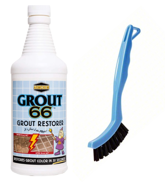 Grout66: Instant Grout Cleaner and Grout Restorer with Brush.