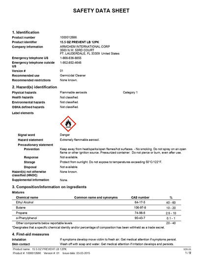 PREVENT Hospital-Grade Disinfectant