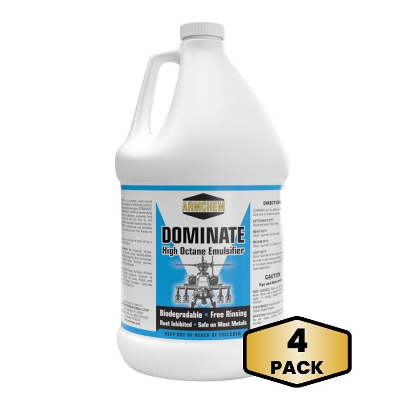 DOMINATE High Octane Emulsifier - Heavy Duty Cleaner & Degreaser (4/1 Gallons)