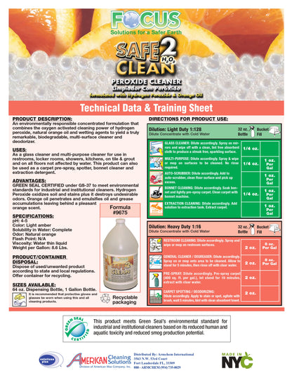 Safe 2 Clean Green Seal Certified Cleaner (4/1 Gallons)