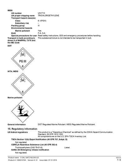 SAFE CLEAN Solvent